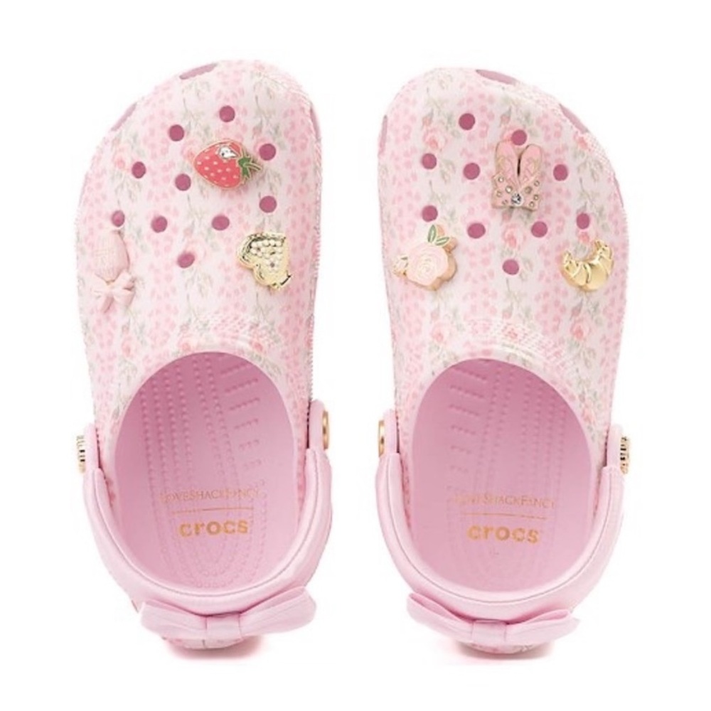 LoveShackFancy crocs kids size 2 pink milk classic clogs / slip on shoes